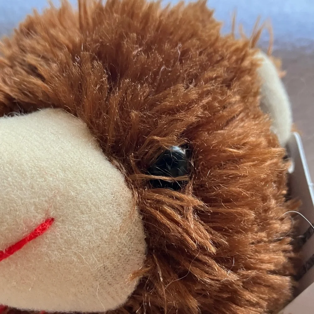 Chocolate Scented 6” Stuffed Teddy Bear w/tag-red ribbon-no real scent left